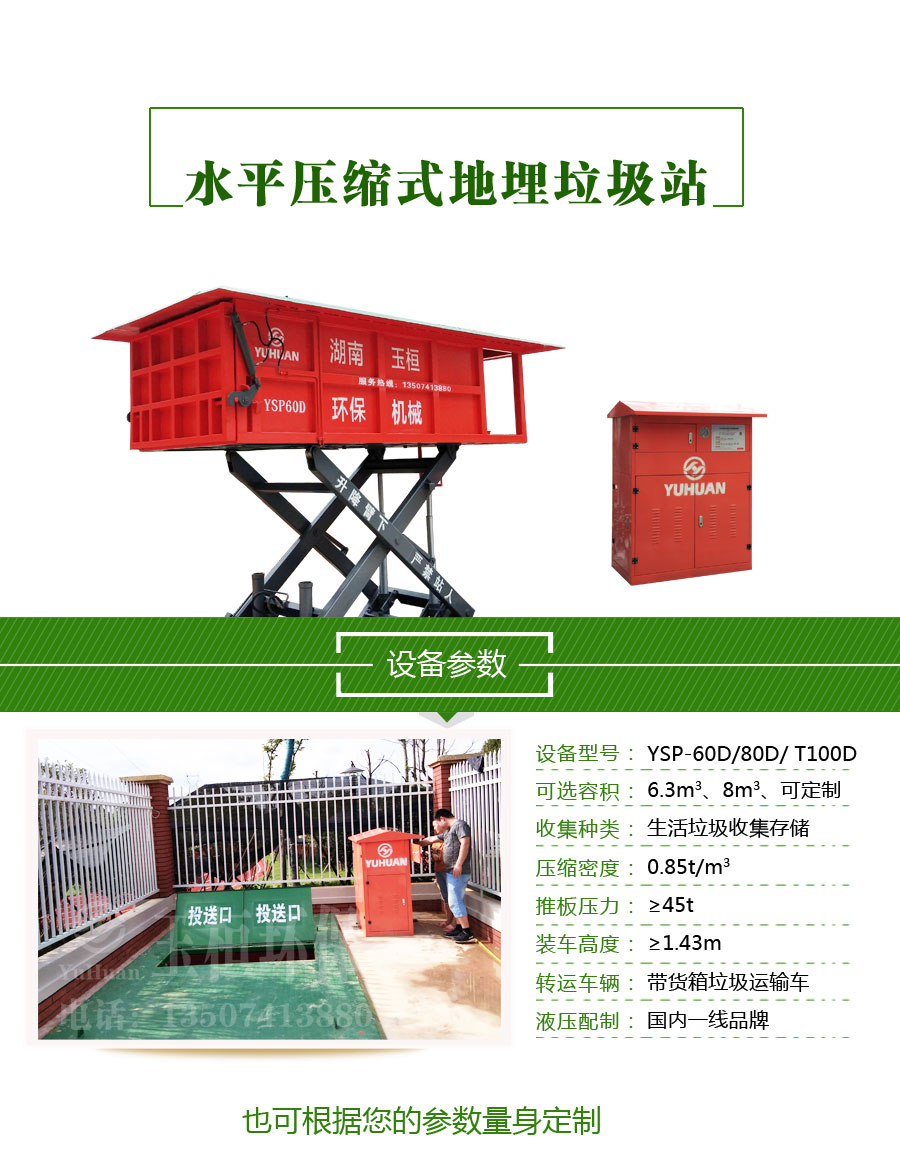 环卫垃圾设备新选择 地埋式垃圾压缩站与水平式垃圾压缩箱，免费安装助力物业管理升级